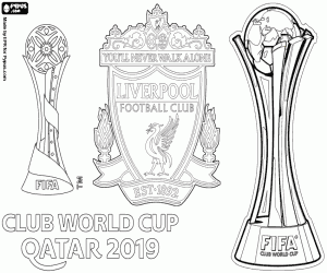 desenho de Liverpool, campeão mundial de 2019 para colorir