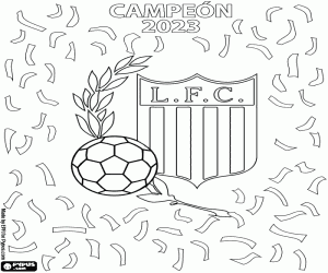 desenho de Liverpool FC, campeão de 2023 para colorir
