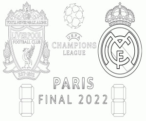 desenho de Liverpool x Real Madrid, final para colorir