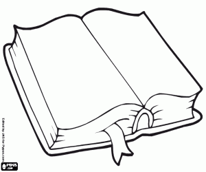 desenho de Um livro aberto para a escola para colorir