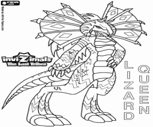 desenho de Lizard Queen, Invizimals Tribos Perdidas para colorir
