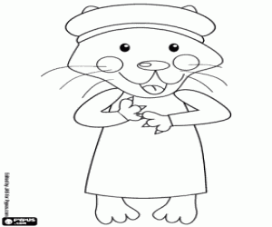 desenho de O lobo com as roupas da vovó para colorir