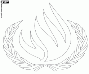 desenho de Logo Comissário de Direitos humanos, ONU para colorir