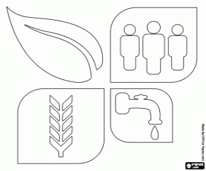desenho de Logo contra a desertificação para colorir