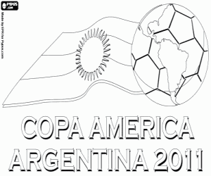 desenho de Logo Copa América Argentina 2011 para colorir