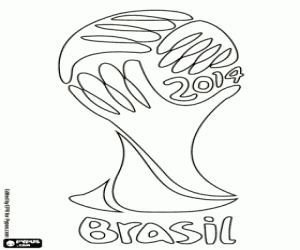 desenho de Logo Copa do mundo FIFA Brasil 2014 para colorir