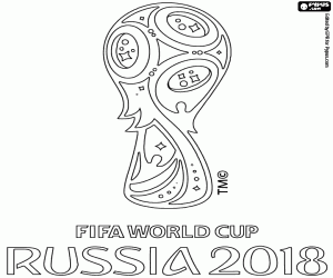 desenho de Logo Copa do mundo FIFA Rússia 2018 para colorir