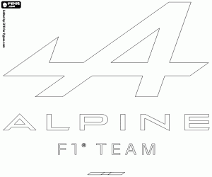 desenho de Logo da Alpine F1 Team para colorir