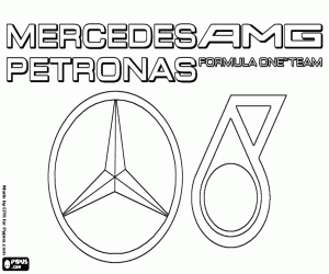 desenho de Logo da AMG Mercedes Petronas para colorir