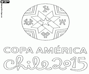 desenho de Logo da Copa América Chile 2015 para colorir