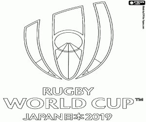 desenho de Logo da Copa de Mundo do Rugby 2019 para colorir