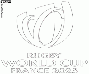 desenho de Logo da Copa do Mundo de Rugby 2023 para colorir