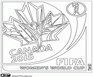 desenho de Logo da Copa do mundo feminino FIFA 2015 para colorir