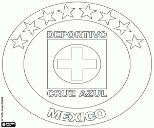 desenho de Logo da Cruz Azul FC para colorir
