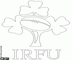 desenho de Logo da equipa de rugby da Irlanda para colorir