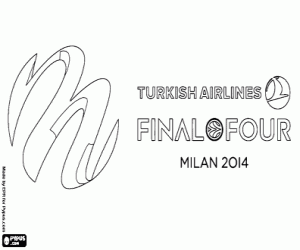 desenho de Logo da Final Four Milan 2014 para colorir