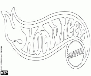 desenho de Logo da Hot Wheels da Mattel para colorir