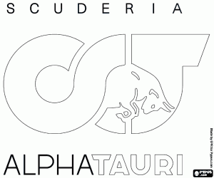 desenho de Logo da Scuderia AlphaTauri para colorir