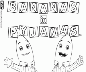 desenho de Logo de Bananas de Pijamas para colorir