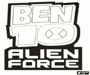 desenho de Logo de Ben 10 Alien Force ou Ben 10: Força Alienígena para colorir