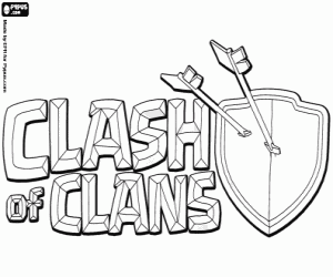desenho de Logo de Clash of Clans para colorir