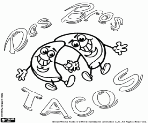 desenho de Logo de Dos Bros Tacos para colorir