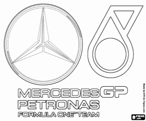 desenho de Logo de Mercedes GP Petronas F1 Team para colorir