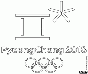 desenho de Logo de PyeongChang 2018 para colorir