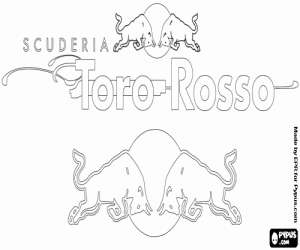 desenho de Logo de STR, Scuderia Toro Rosso para colorir