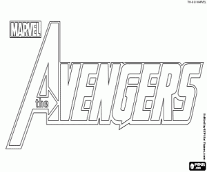 desenho de Logo de Os Vingadores, The Avengers para colorir