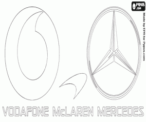desenho de Logo de Vodafone McLaren Mercedes para colorir