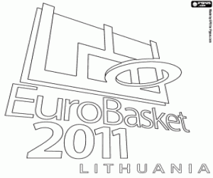 desenho de Logo do EuroBasket 2011 na Lituânia para colorir