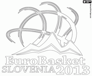 desenho de Logo do EuroBasket 2013 Eslovénia para colorir