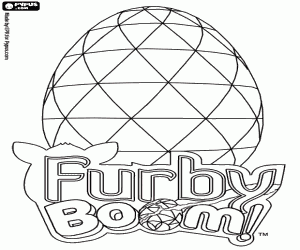 desenho de Logo do Furby Boom e ovo virtual para colorir