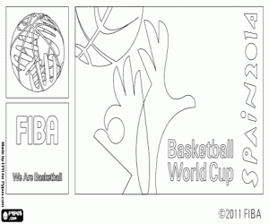 desenho de Logo do Mundial de Basquete Espanha 2014 para colorir