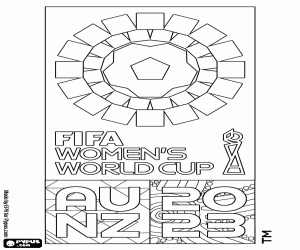 desenho de Logo do Mundial Feminino da FIFA 2023 para colorir