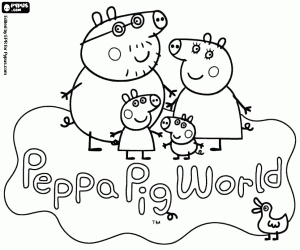 desenho de Logo do parque temático Peppa Pig World para colorir