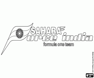 desenho de Logo do Sahara Force India F1 Team para colorir