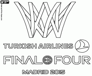 desenho de Logo Final Four da Euroliga Madrid 2015 para colorir