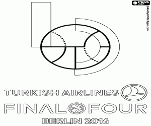 desenho de Logo Final Four da Euroliga Berlim 2016 para colorir