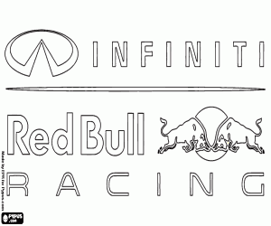 desenho de Logo Infiniti Red Bull Racing para colorir