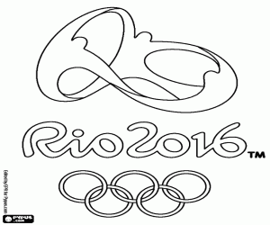 desenho de Logo dos Jogos Olímpicos Rio 2016 para colorir