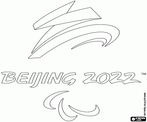 desenho de Logo Jogos Paralímpicos de Pequim 2022 para colorir