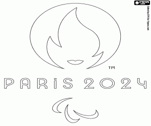 desenho de Logo Jogos Paralímpicos Paris 2024 para colorir