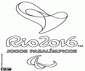 desenho de Logo dos Jogos Paraolímpicos Rio 2016 para colorir