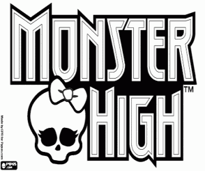 desenho de Logo Monster High, escudo para colorir