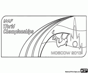 desenho de Logo Mundial de Atletismo Moscou 2013 para colorir