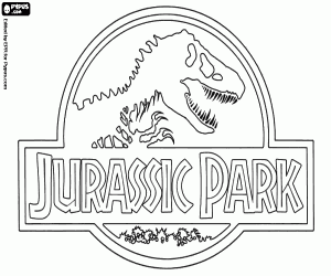 desenho de Logo original do Jurassic Park para colorir