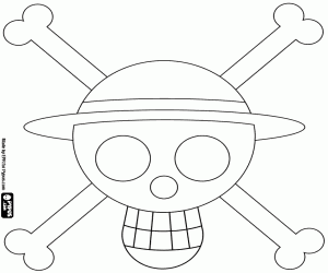 desenho de Logo dos piratas do chapéu de palha para colorir