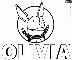 desenho de Logotipo com a personagem de Olivia para colorir